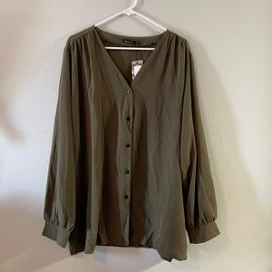 Button up collarless shirt